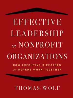 cover image of Effective Leadership for Nonprofit Organizations